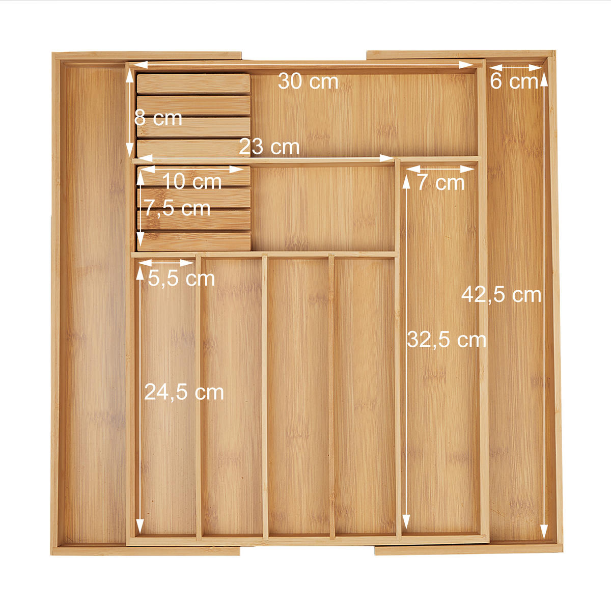 BESTECKKASTEN - Hellbraun, Holz/Holzwerkstoff (45/5.5/44.5cm) - Relaxdays