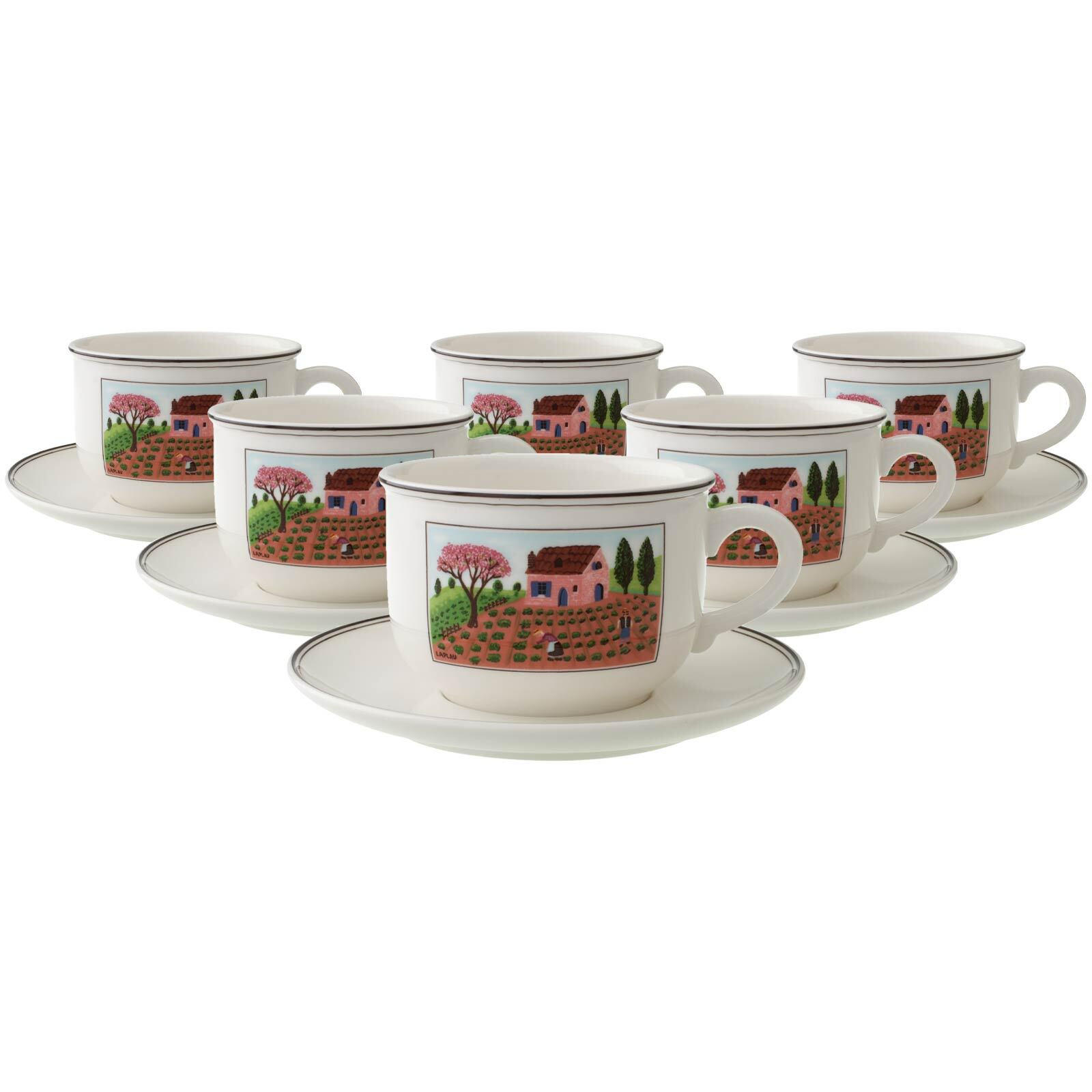 TEETASSEN MIT UNTERTASSEN Design Naif bunt 250 ml 6er Set - Multicolor, Keramik (0.25L) - Villeroy & Boch