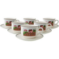 TEETASSEN MIT UNTERTASSEN Design Naif bunt 250 ml 6er Set - Multicolor, Keramik (0.25L) - Villeroy & Boch