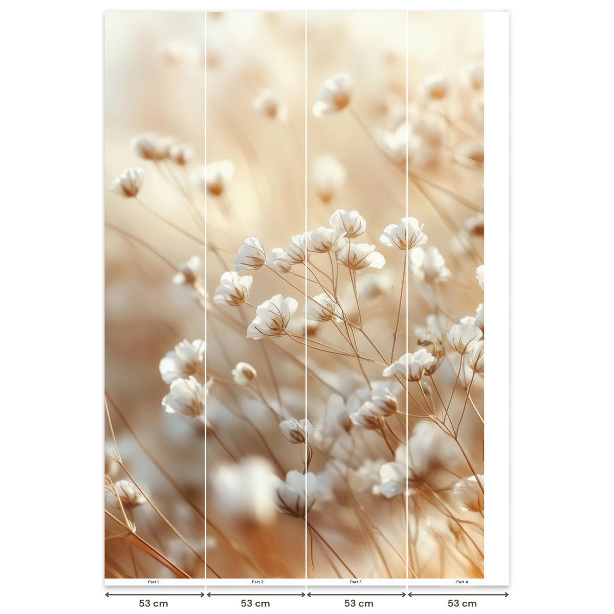 TAPETE - Wild - Blumen - Weiß - 200x300 cm - Creme, Papier (200/300cm) - OnlyWow