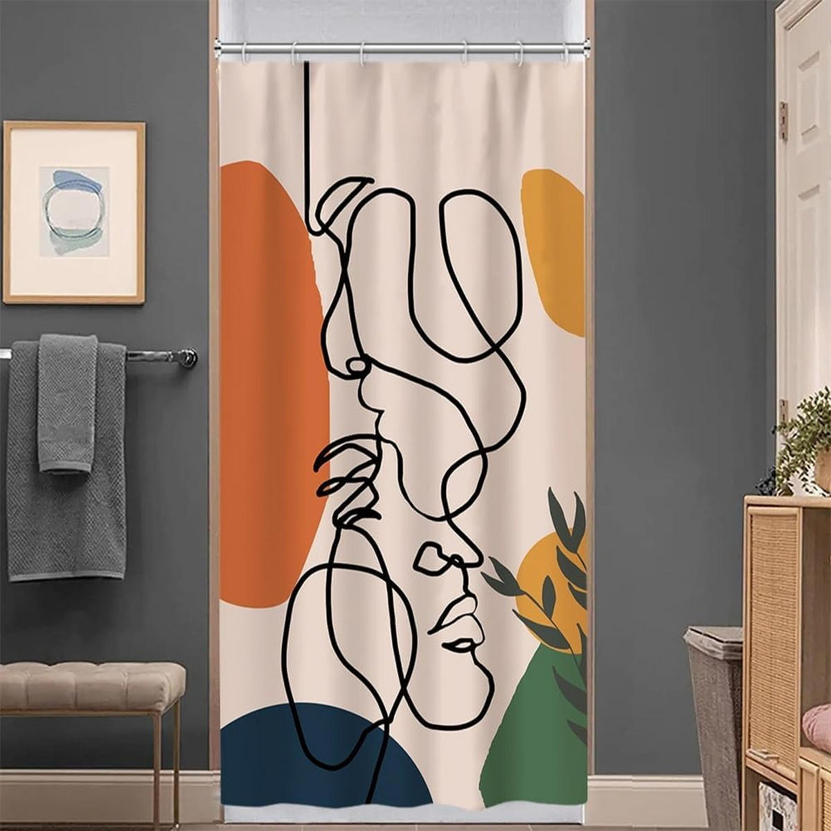 DUSCHVORHANG 90 x 180 cm abstrakt schimmelresistent wasserdicht waschbar Polyester - Multicolor, Textil (90/180cm) - MCBOSON