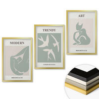 WANDBILDER 3er Set - 40x60 cm Goldrahmen - Matisse abstrakte Figuren - Goldfarben, Kunststoff (40/60cm) - ArtPrintCave