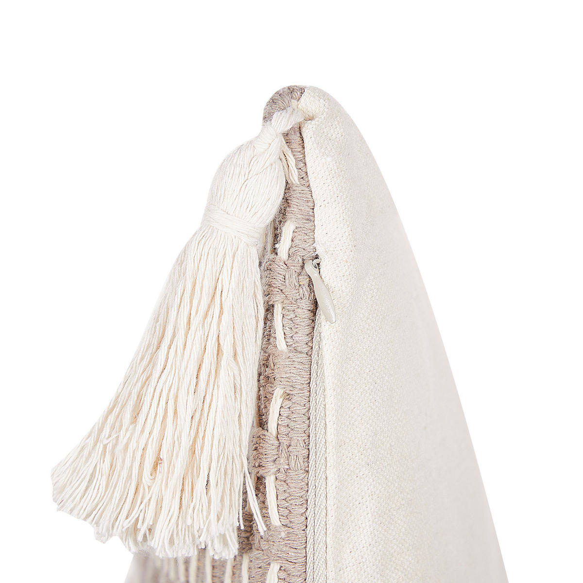 DEKOKISSEN 2er-Set Taupe 42/42 cm Hakone - Graubraun, Textil (42/42cm) - Beliani