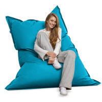SITZSACK XXL Caree lichtblau, 140x180cm groß für Outdoor - Blau/Hellblau, Textil (180/140/30cm) - Bruni