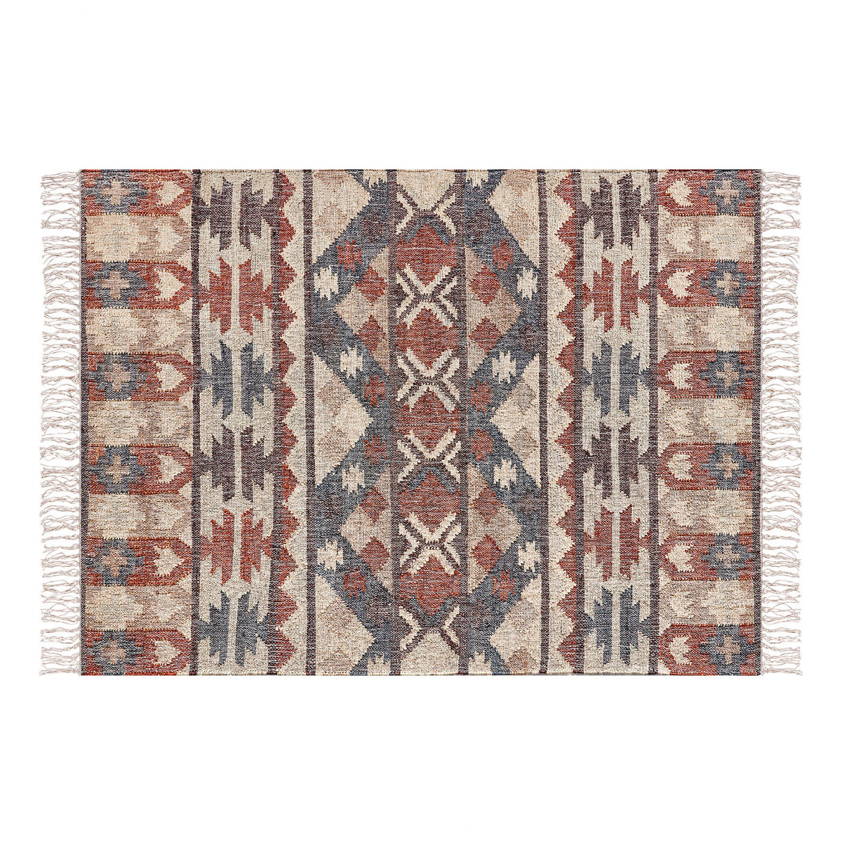 TEPPICH geflochten Kalfa 200/140 cm - Multicolor, Naturmaterialen (140/200cm) - Beliani