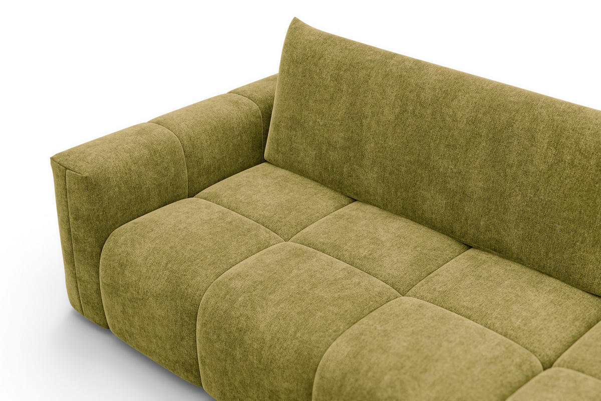 ECKSOFA VERONA 4-Sitzer rechts, Khaki - Schwarz/Grün, Holz/Textil (266/173cm) - Courtois Laville