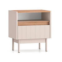 NOČNÍ STOLEK Connie Kašmír a dřevo - béžová, kompozitní dřevo (49.8/55/35cm) - Petits-meubles