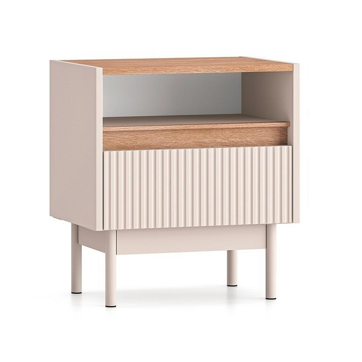 NOČNÍ STOLEK Connie Kašmír a dřevo - béžová, kompozitní dřevo (49.8/55/35cm) - Petits-meubles