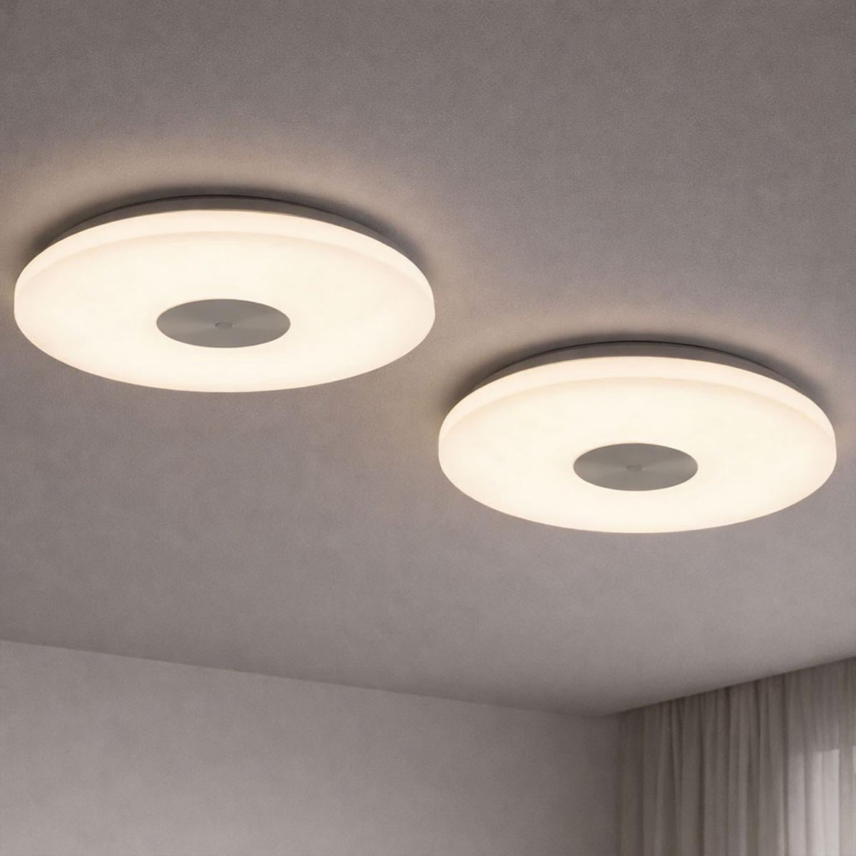 LED DECKENLEUCHTE Augustus Weiß Chrom - Weiß, Metall (37.5/37.5/5.2cm) - Globo Lighting