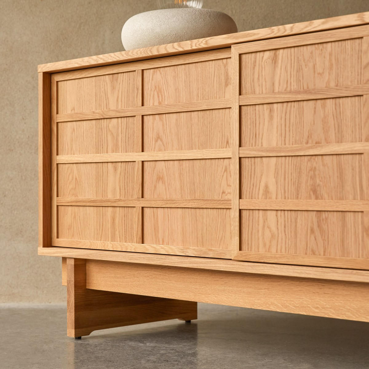 TV-SCHRANK Miu Natur aus Eiche - Naturfarben, Holz (135/70/48cm) - Tikamoon