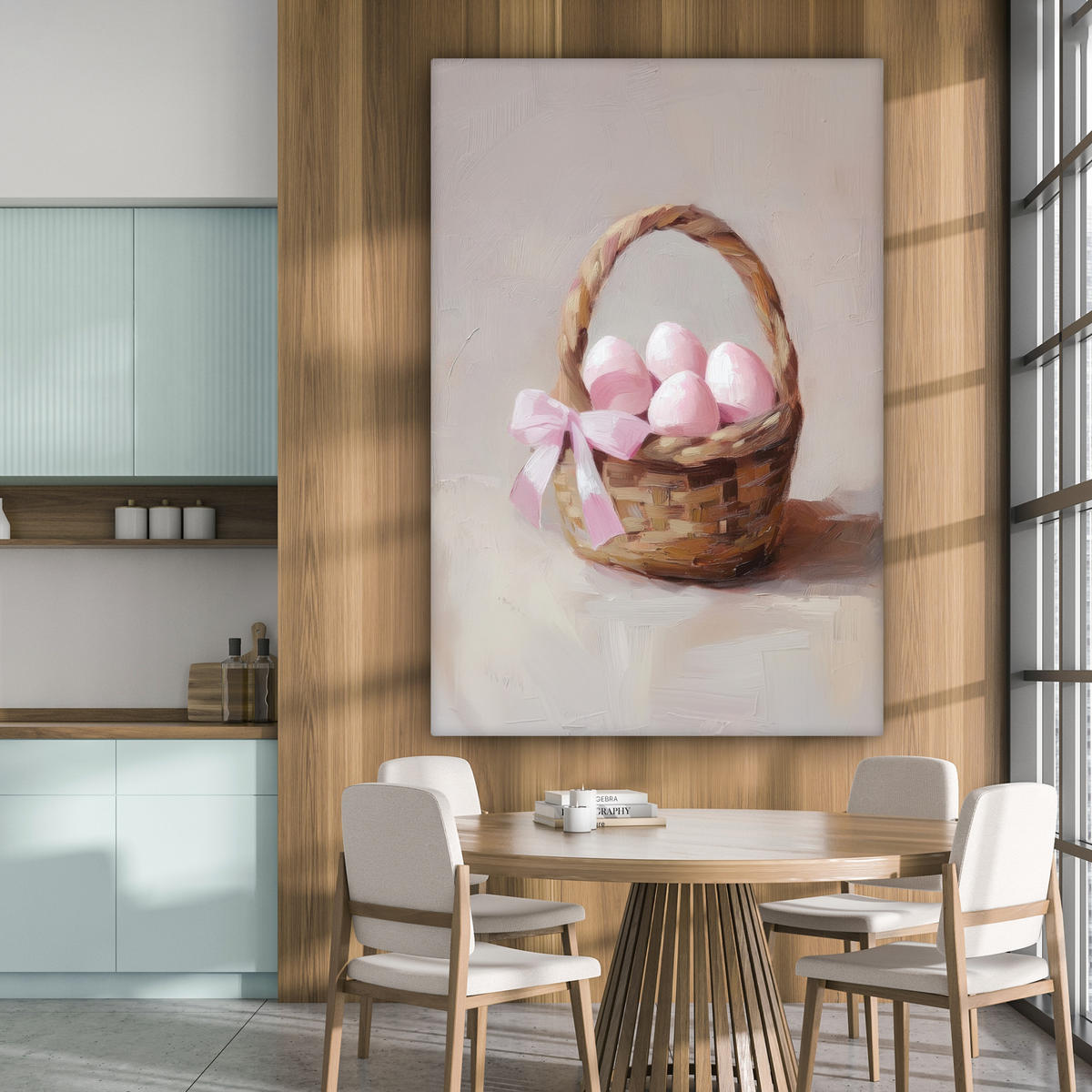 SLIKA NA PLATNU Košara 90x140 cm - bež, tekstil (90/140cm) - MuchoWow
