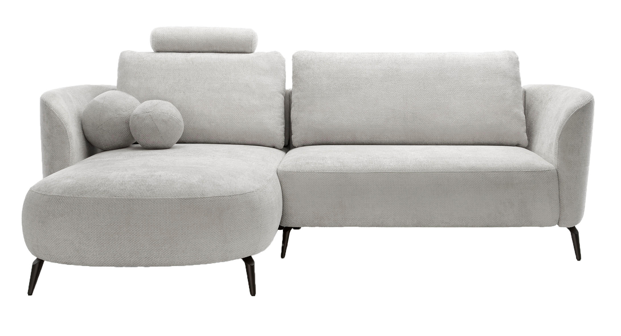 ECKSOFA auf Füßen Kendra 260 cm mit Schlaffunktion, Links, Hellgrau - Hellgrau, Holz (260/180cm) - Emporius