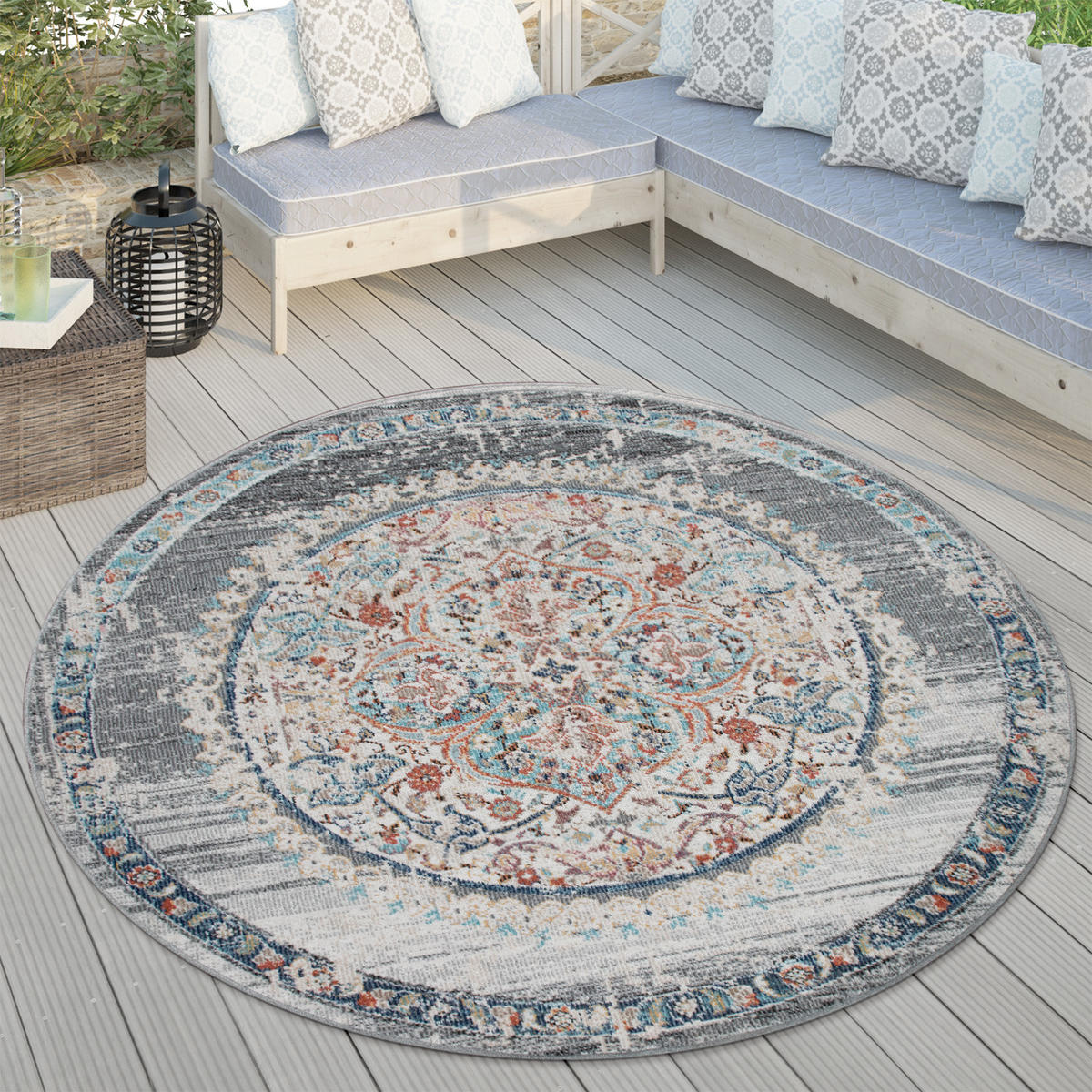 OUTDOORTEPPICH 160 / 160 cm Torres 271 - Grau, Textil (160/160cm) - Paco Home