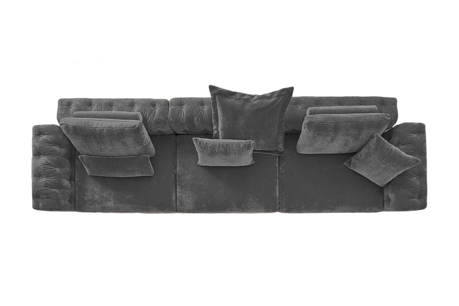 MODULSOFA SEPHI Anthrazit Cord - Anthrazit/Schwarz, Kunststoff/Textil (375/62/109cm) - KAWOLA