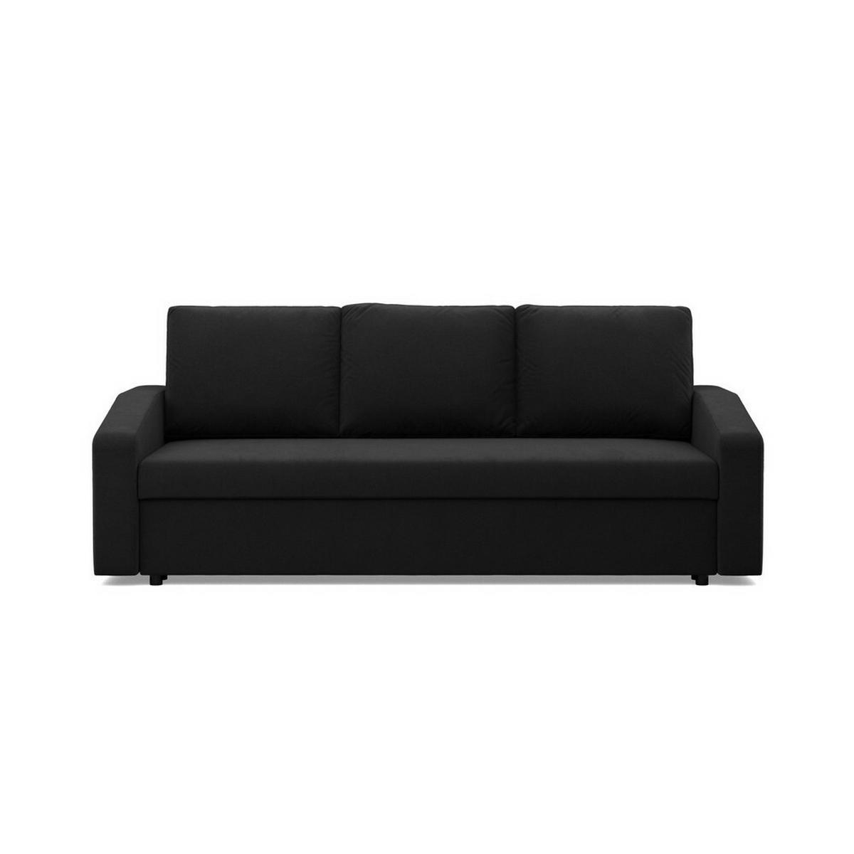 SOFA Neo mit abgeschrägter Armlehnen schwarz - Schwarz, Textil (220/85/92cm) - SIMKAM Furniture