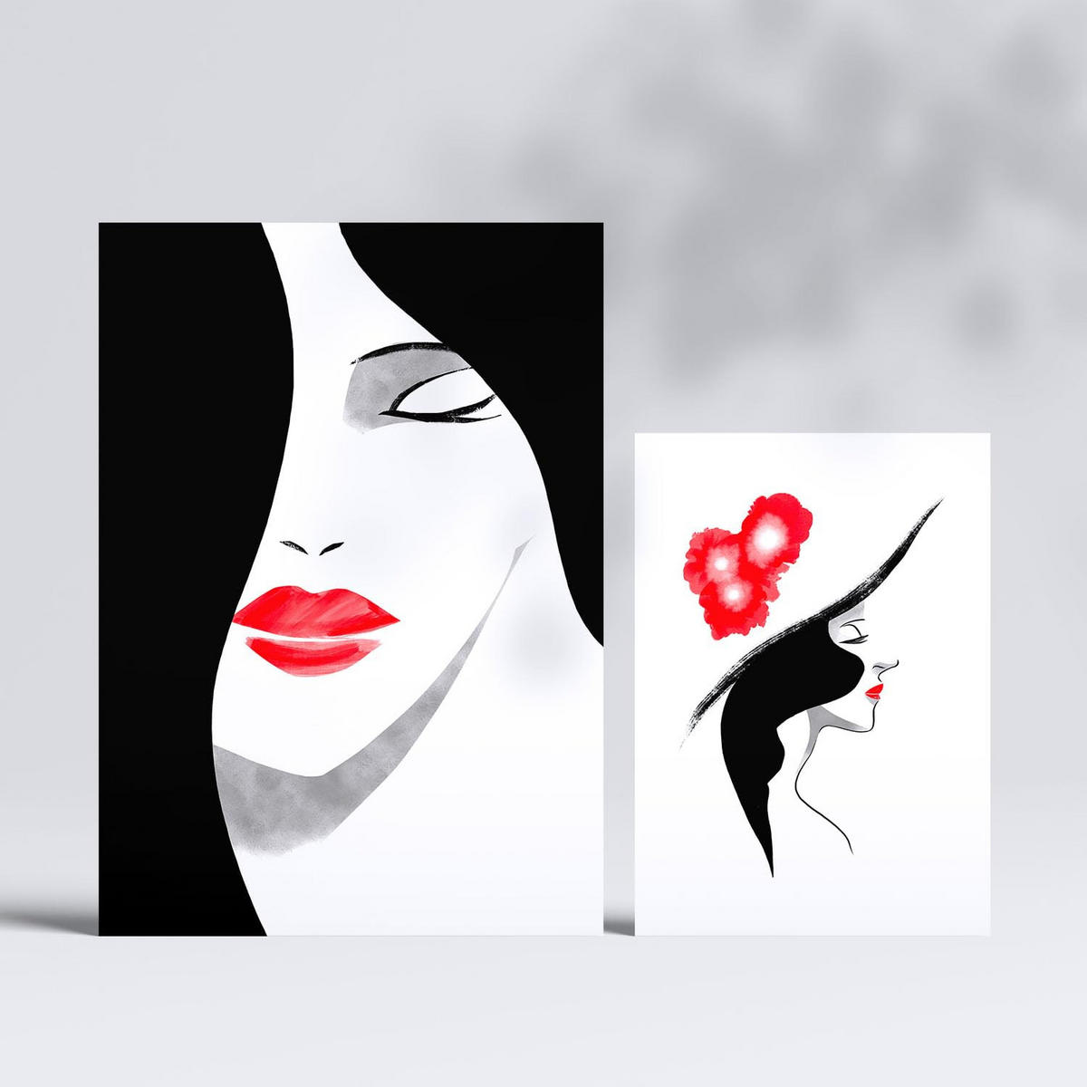 POSTER Set Mit 6 Stiftungs Schönheit In Weibliche Zusammenfassung A3 & A4 Rahmenlos - Klar, Papier (29/3cm) - Nacnic