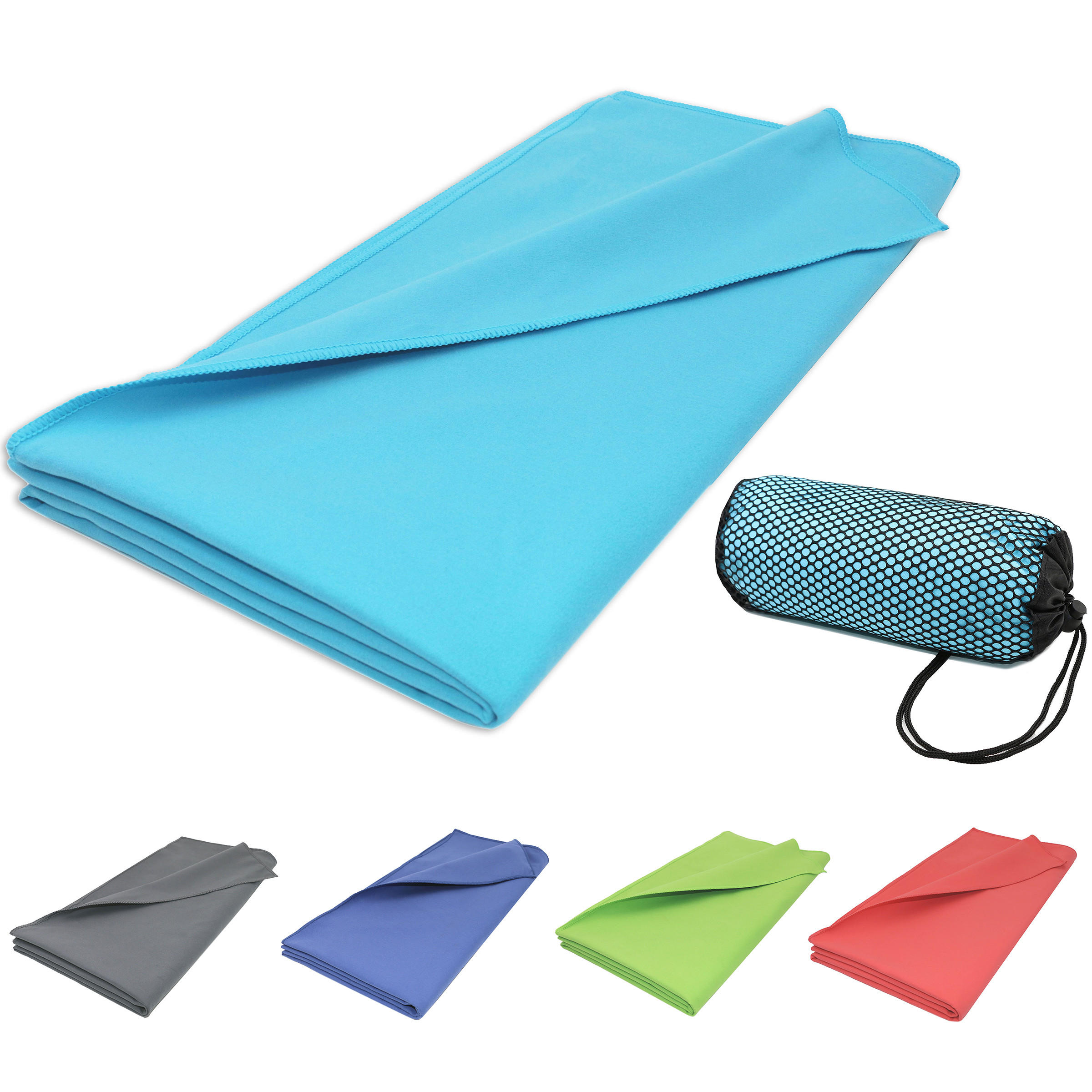 STRANDTUCH, 90x180 cm, 80% Polyester, 20% Polyamid, Blau - Türkis, Textil (90/180cm) - Zollner