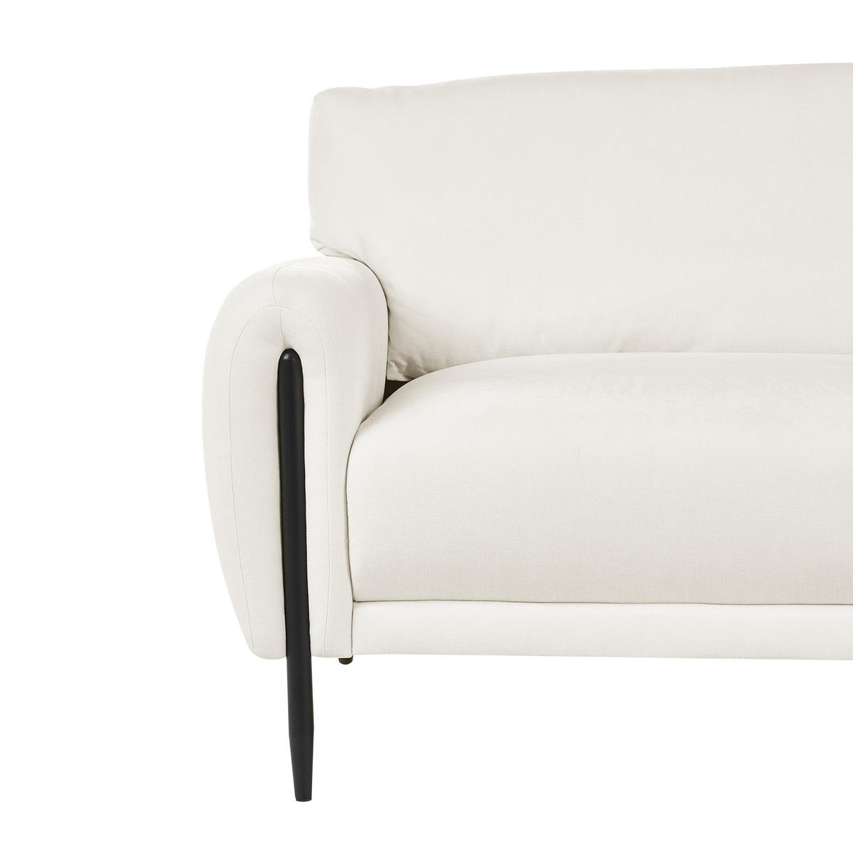 3-SITZER-SOFA Chenillegewebe Cremeweiß Skaro - Creme, Textil (214/87/89cm) - Beliani