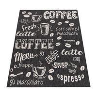 TEPPICH Kurzflor Schriftzug Wohnzimmer schmutzabweisend Anthrazit Läufer 60x100 - Anthrazit, Textil (60/100cm) - KADIMA DESIGN