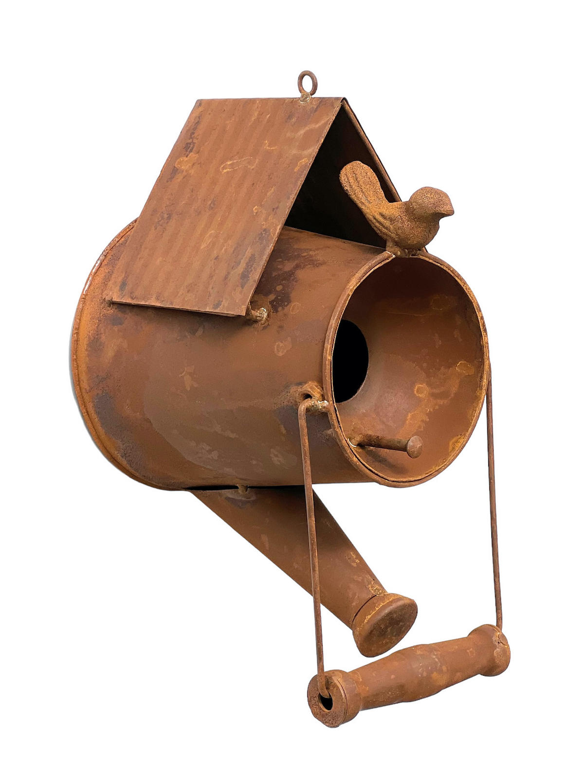 VOGELHAUS Gießkanne zum Aufhängen Edelrost - Braun, Metall (13/48/17cm) - DanDiBo