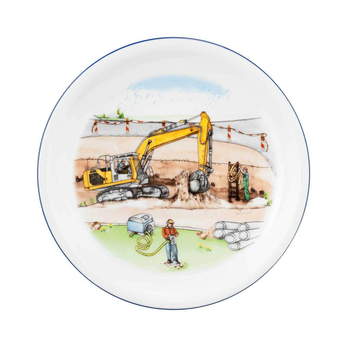 KINDERGESCHIRR SET Compact Auf der Baustelle bunt 3-tlg. - Multicolor, Keramik (21.4/20.5/21.4cm) - Seltmann Weiden