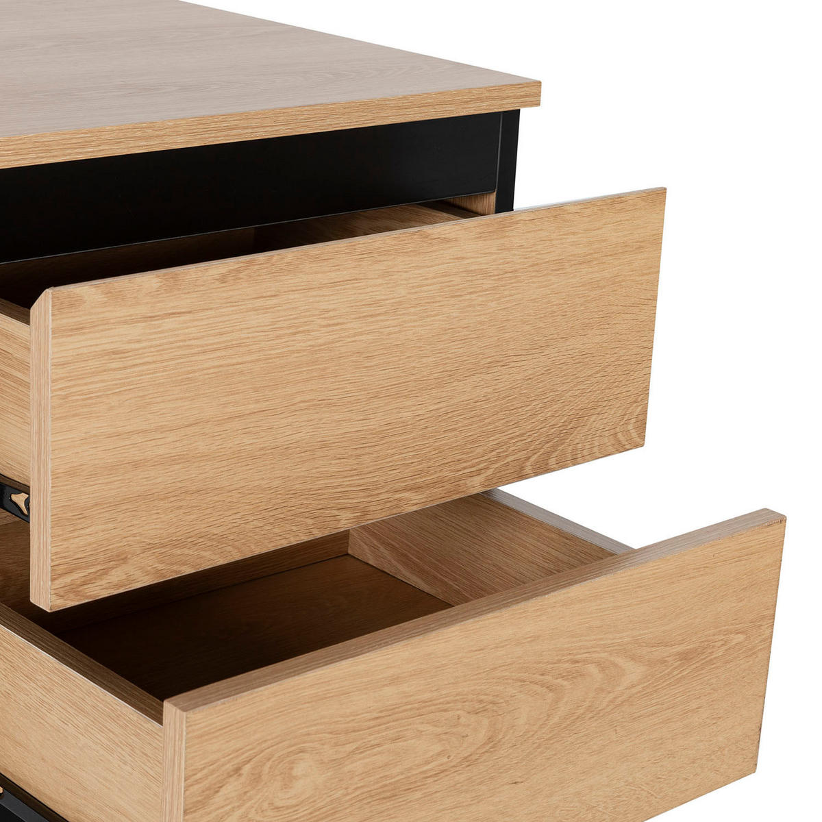 NACHTTISCH Molina, eichefarben - Honigeiche, Holzwerkstoff/Metall (40/50/40cm) - VS Venta-stock