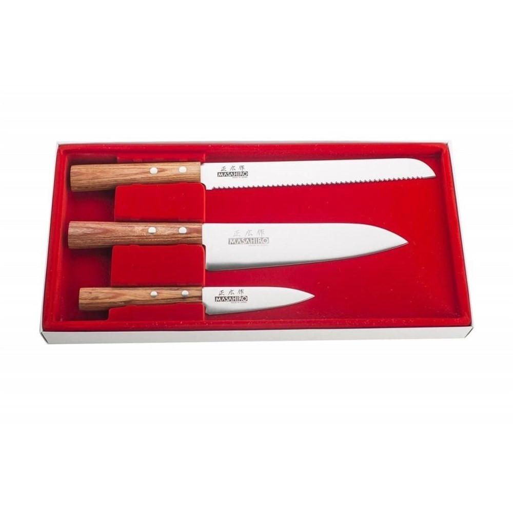 MESSERSET Silber 30/10/30 cm 359222426OMC - Silberfarben, Holz - Masahiro 