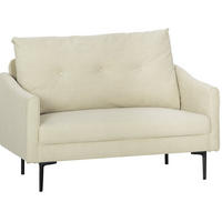 2-SITZER 124/73/92 cm Cremeweiß aus Metall mit Schaumstoff-Polsterung - Creme, Metall (73/92/124cm) - OKMYHOME
