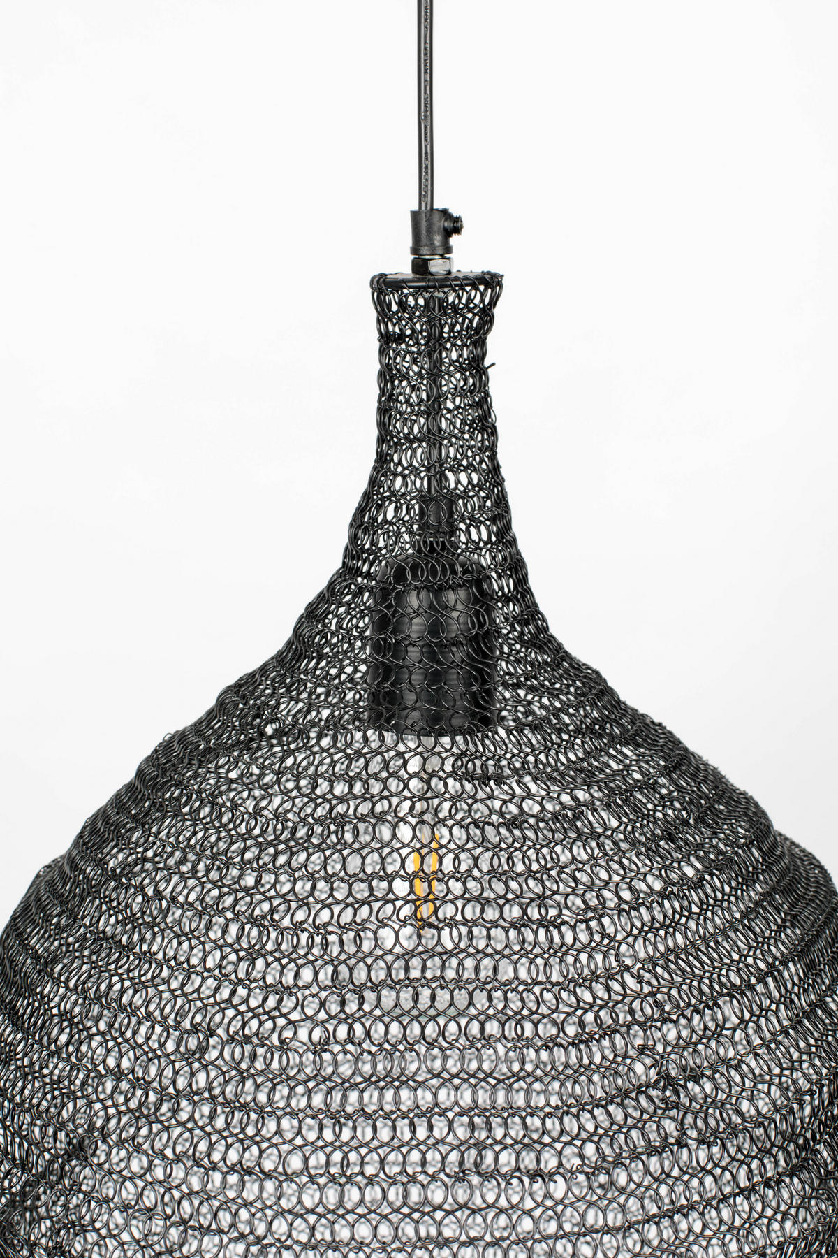 HÄNGELAMPE Lena - Schwarz - 37/37/155 cm - Schwarz, Metall (37/37/155cm)