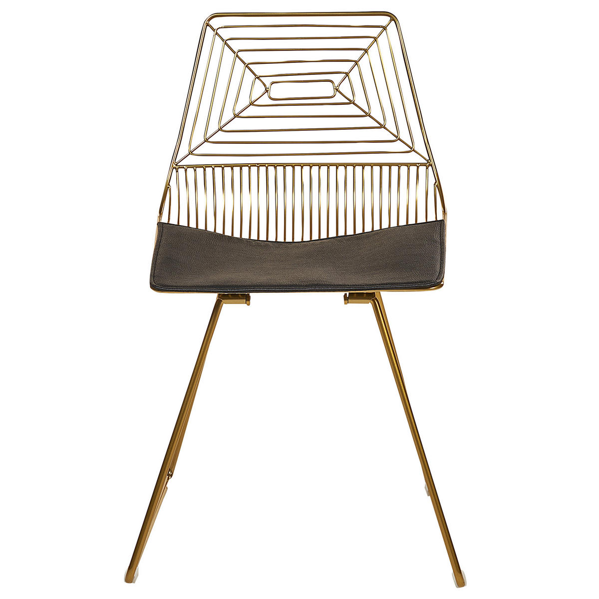 STUHL 2er-Set Metall Gold Beatty - Goldfarben, Textil/Metall (51/79/48cm) - Beliani