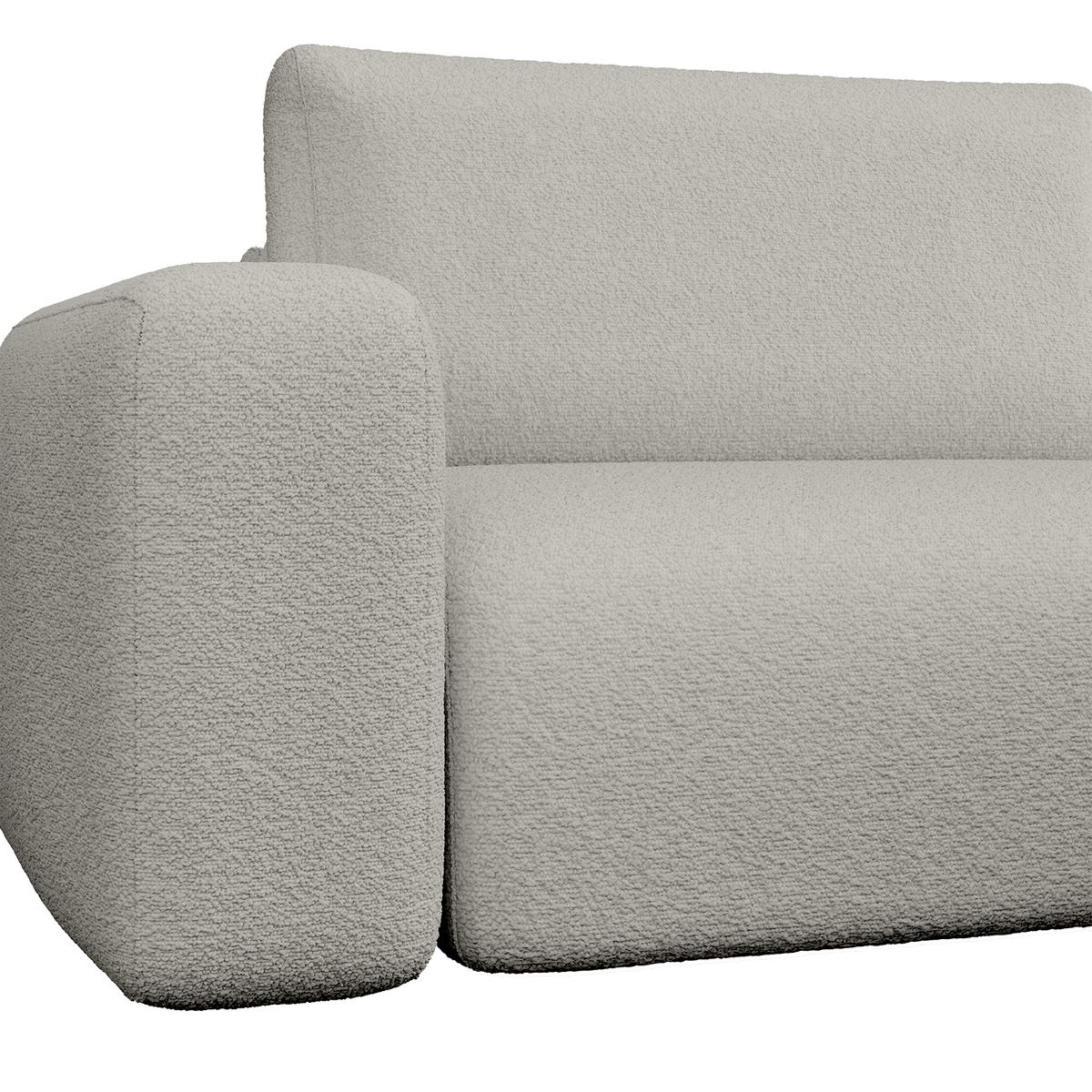 ECKSOFA TALW L MINI mit Schlaffunktion, Hellgrau - Hellgrau, Textil (257/148cm) - Fedve