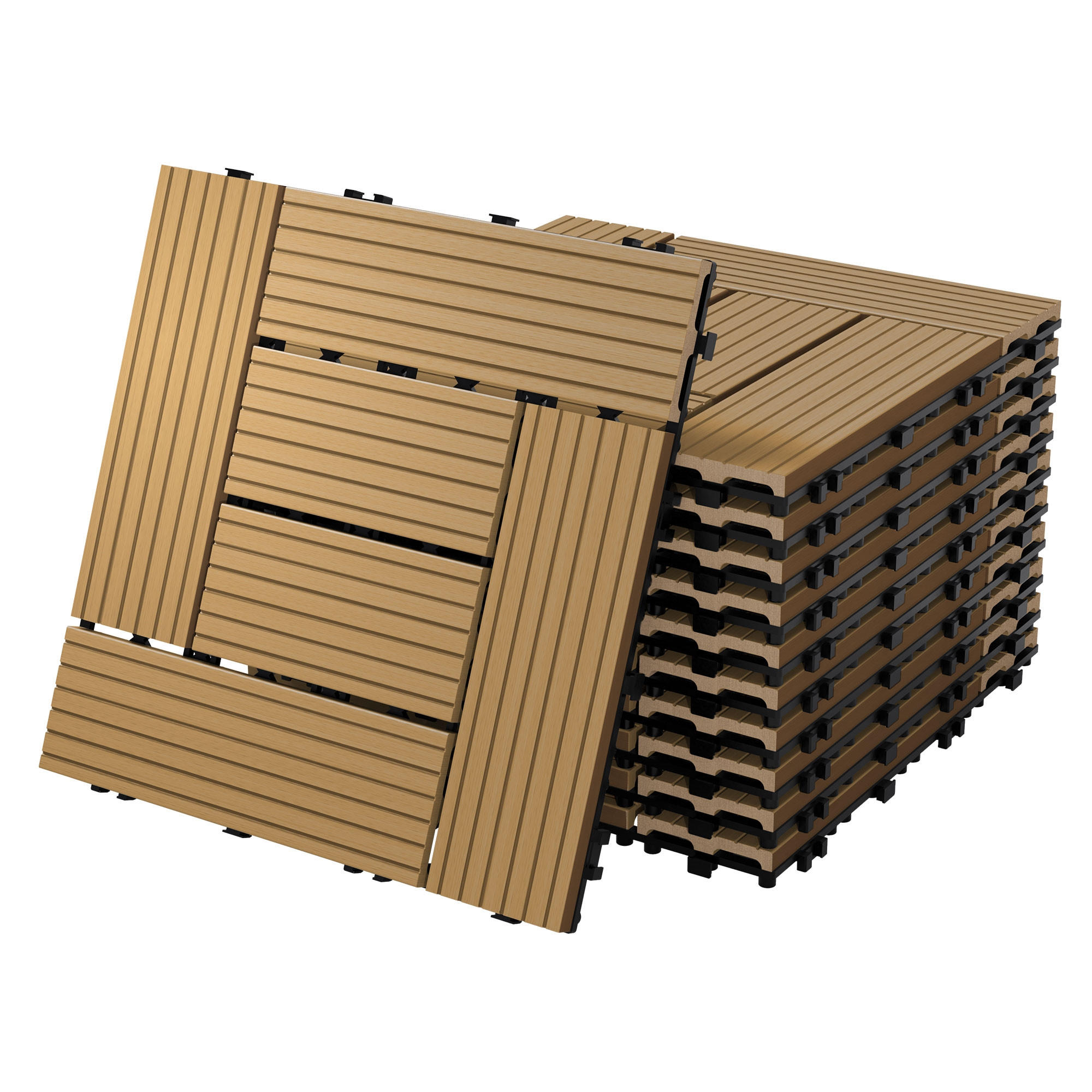 ECD-Germany TERASOVÁ DLAŽBA Teak 22 kusů