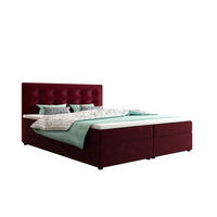BOXBETT FADO 22 mit Matratze H3, Bonell und Topper 180x200 Itaka 34 - Rot, Holz/Textil (180/200cm) - Bedante