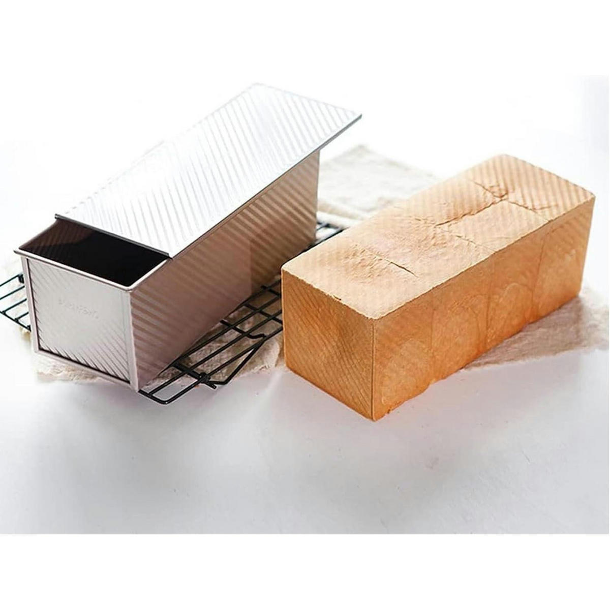 BROTBACKFORM mit Deckel 34 x 13,5 x 12 cm - Goldfarben, Metall (34/12/13.5cm)