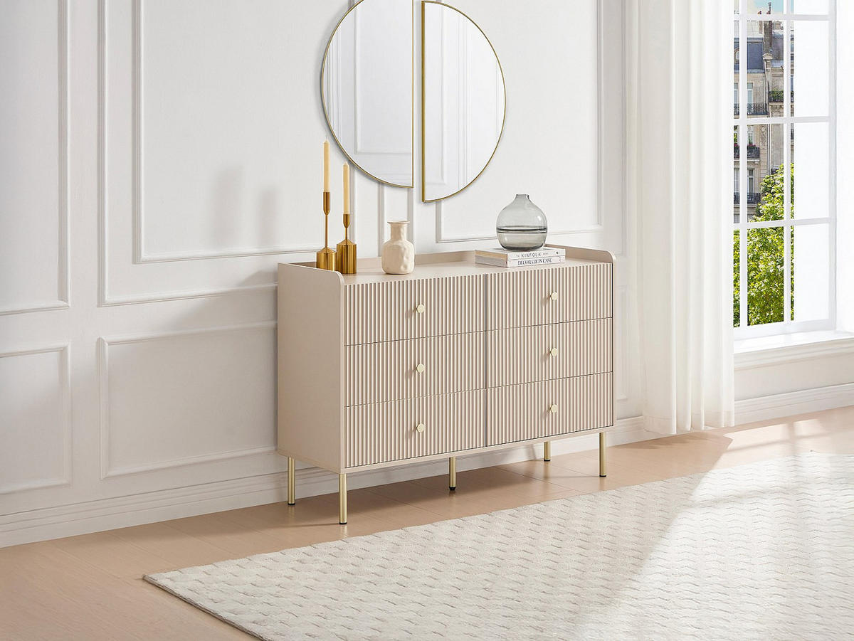 KOMMODE - 120 x 40 - holz - beige Lunaor - Beige, Holz (120/82/40cm) - Vente-Unique