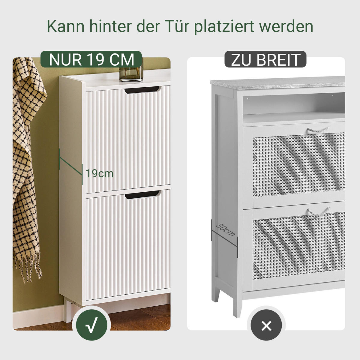 SCHUHSCHRANK Weiß - Weiß, Holzwerkstoff/Metall (50/90/19cm) - SoBuy