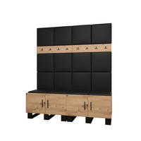 GARDEROBEN-SET 196/168/45,6 - Schwarz/Eiche Artisan, Holz/Kunststoff (168/196/45.6cm) - Abiks Möbel