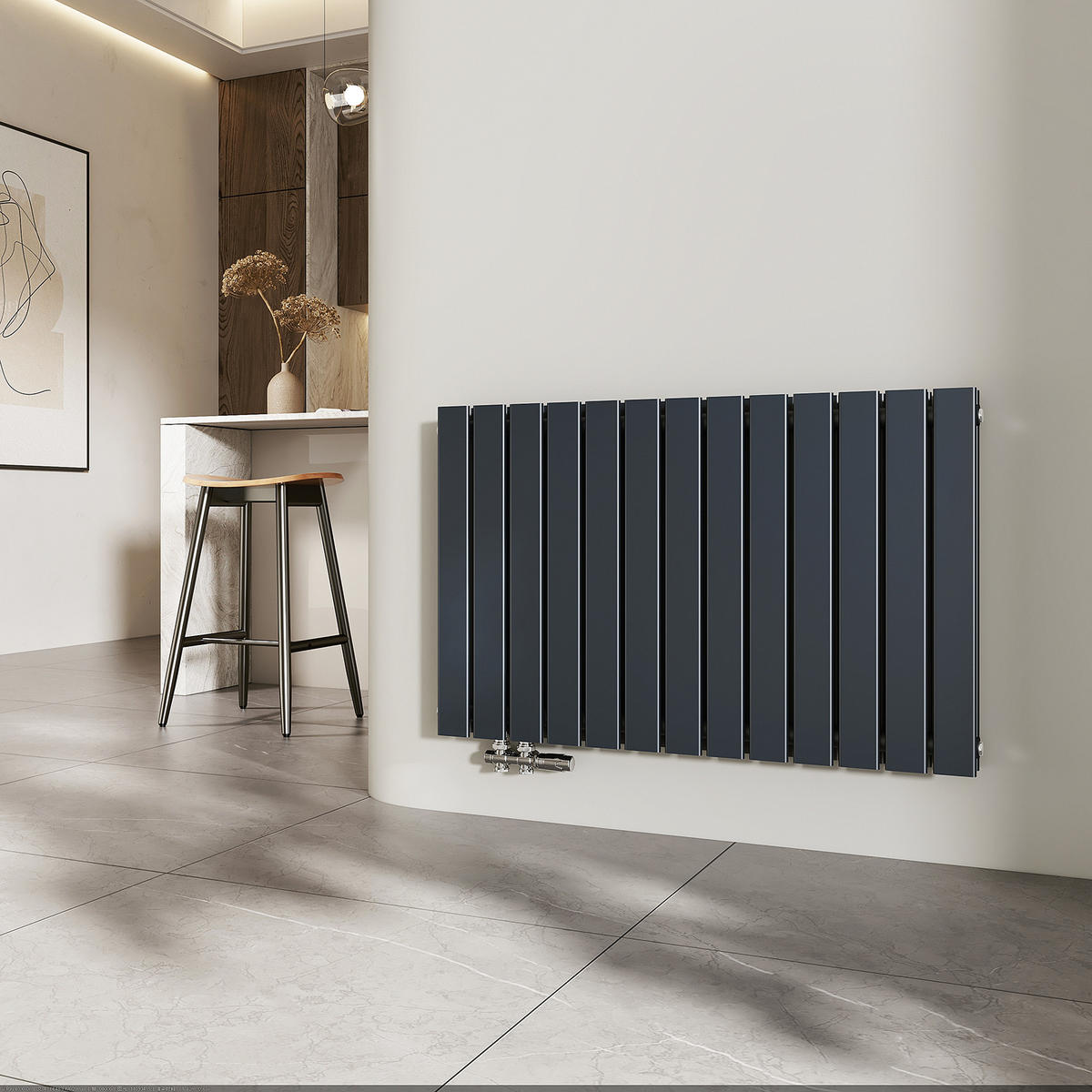 HEIZKÖRPER Flachheizkörper Anthrazit 63/100/6,3 cm - Anthrazit, Metall (100/63/6.3cm) - EMKE