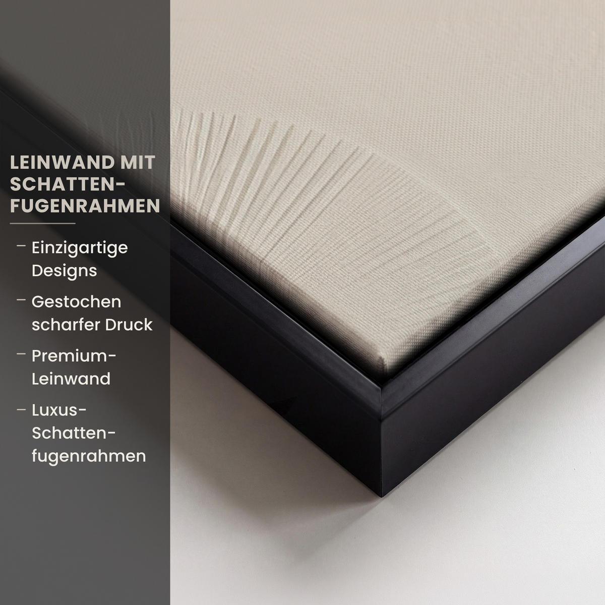 LEINWAND Bilder mit Rahmen - Japandi - Beige - Modern - 50x50 - Ecru, Textil (50/50cm) - MuchoWow