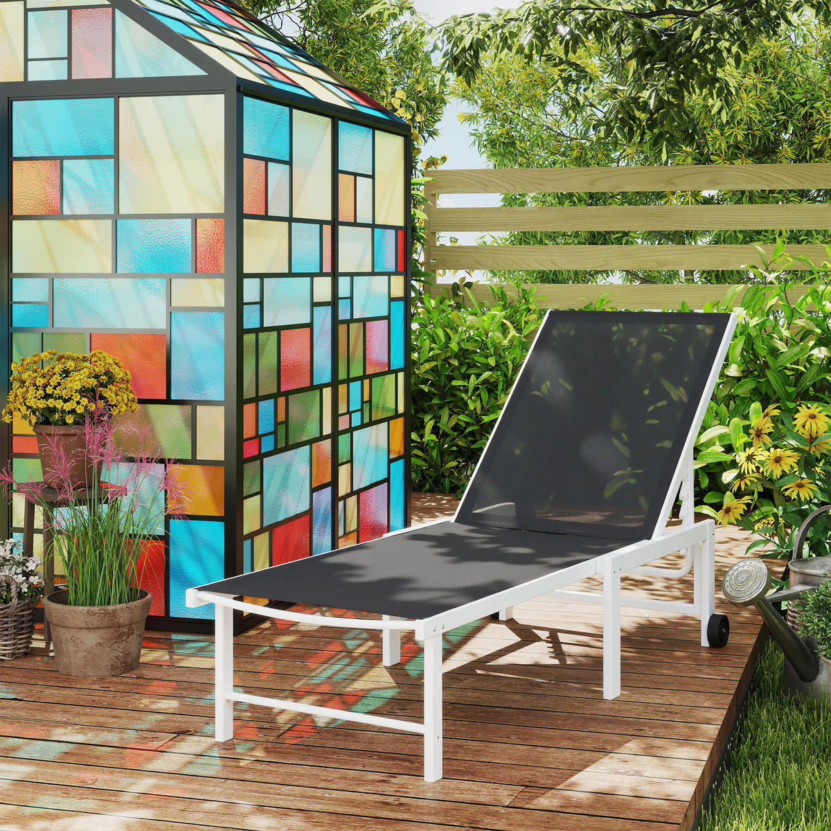 GARTENLIEGE Grau 1 Stück - Grau, Naturmaterialien (60/84/166cm) - GiPP