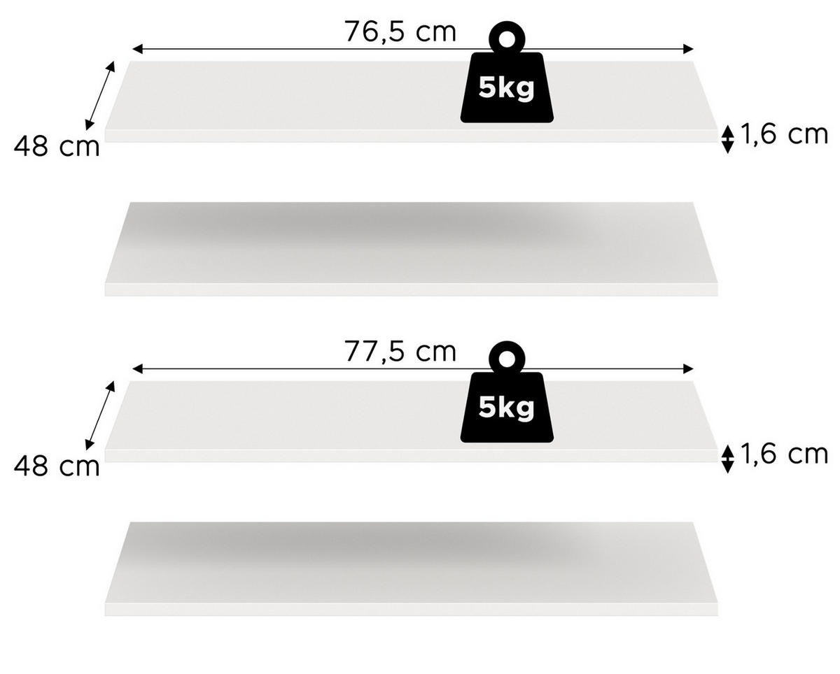 KLEIDERSCHRANK weiß 5-türig 200 x 181 cm, Drehtürenschrank mit zusätzlichen Einlegeböden - Schwarz/Weiß, Holzwerkstoff/Kunststoff (200/181/52cm) - Inn.Furn