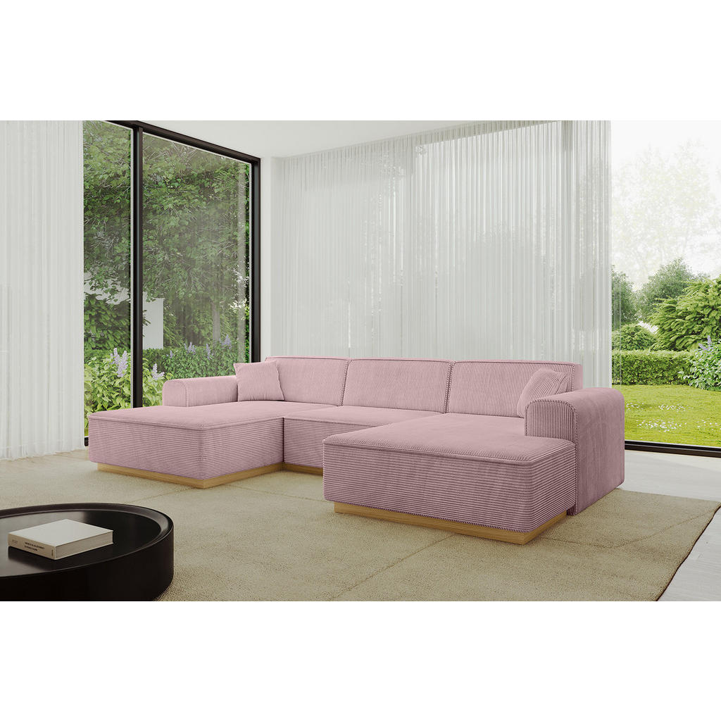 Thumbnail - Altdecor Wohnlandschaft, Rosa, Textil, 4-Sitzer, U-Form, 297x81x165 cm, Wohnzimmer, Sofas & Couches, Wohnlandschaften, W...