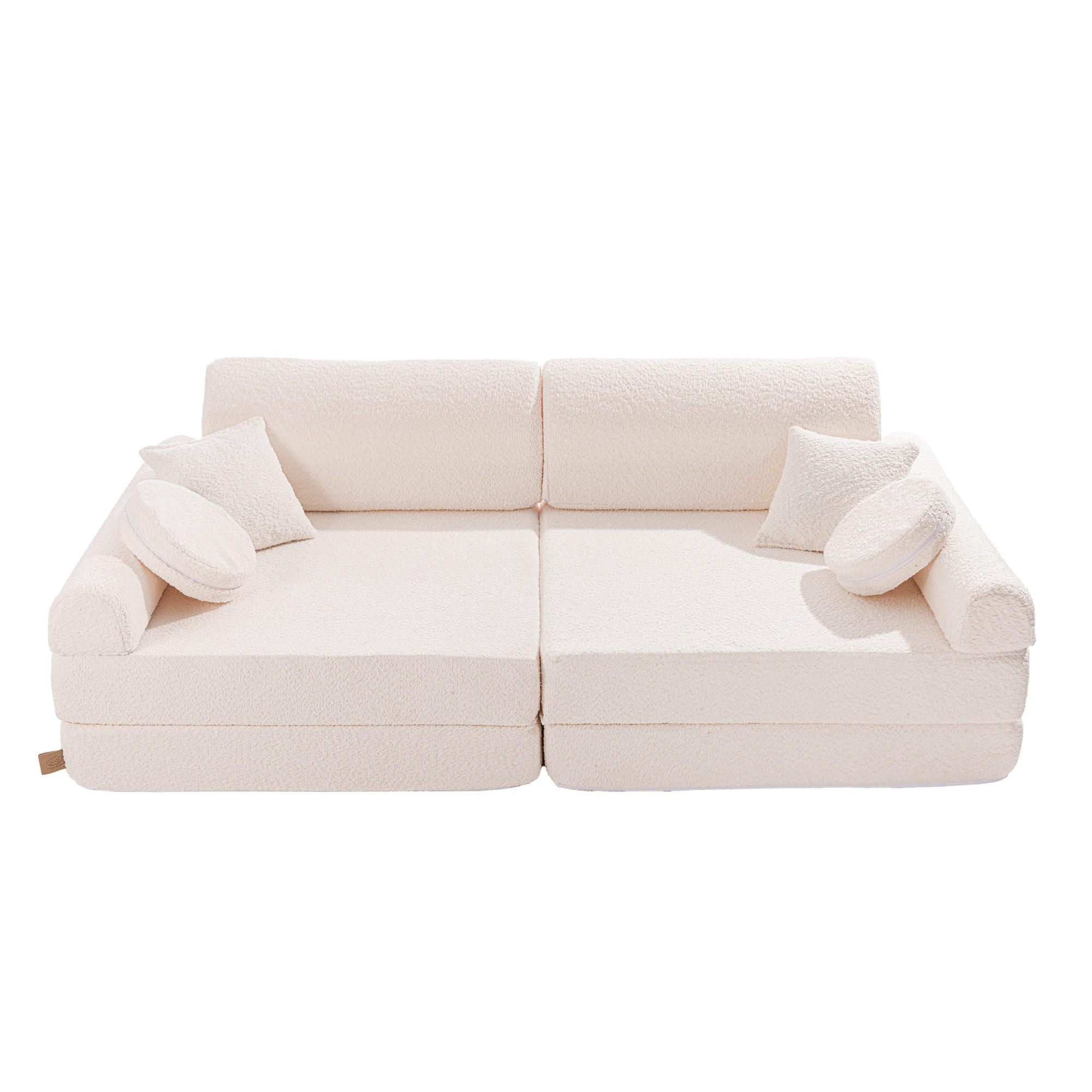 KINDERSOFA, Boucle, Weiß - Weiß, Textil (160/24/80cm) - MeowBaby