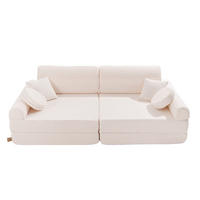 KINDERSOFA, Boucle, Weiß - Weiß, Textil (160/24/80cm) - MeowBaby