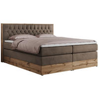 BOXSPRINGBETT AMORE KING 160/200 Braun Velvet - H3 - Braun, Holz/Textil (160/200cm) - MKS