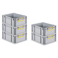 EUROBOX 5x Nextgen Color 17x30x40cm 16 Liter Griffe Gelb Geschlossen - Gelb, Kunststoff (30/17/40cm) - PROREGAL