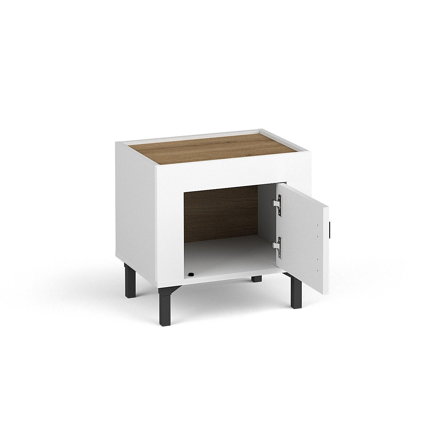 NACHTTISCH Monta mit 1 Tür , Weiß - Weiß, Holzwerkstoff (48/47/36cm) - Beautysofa