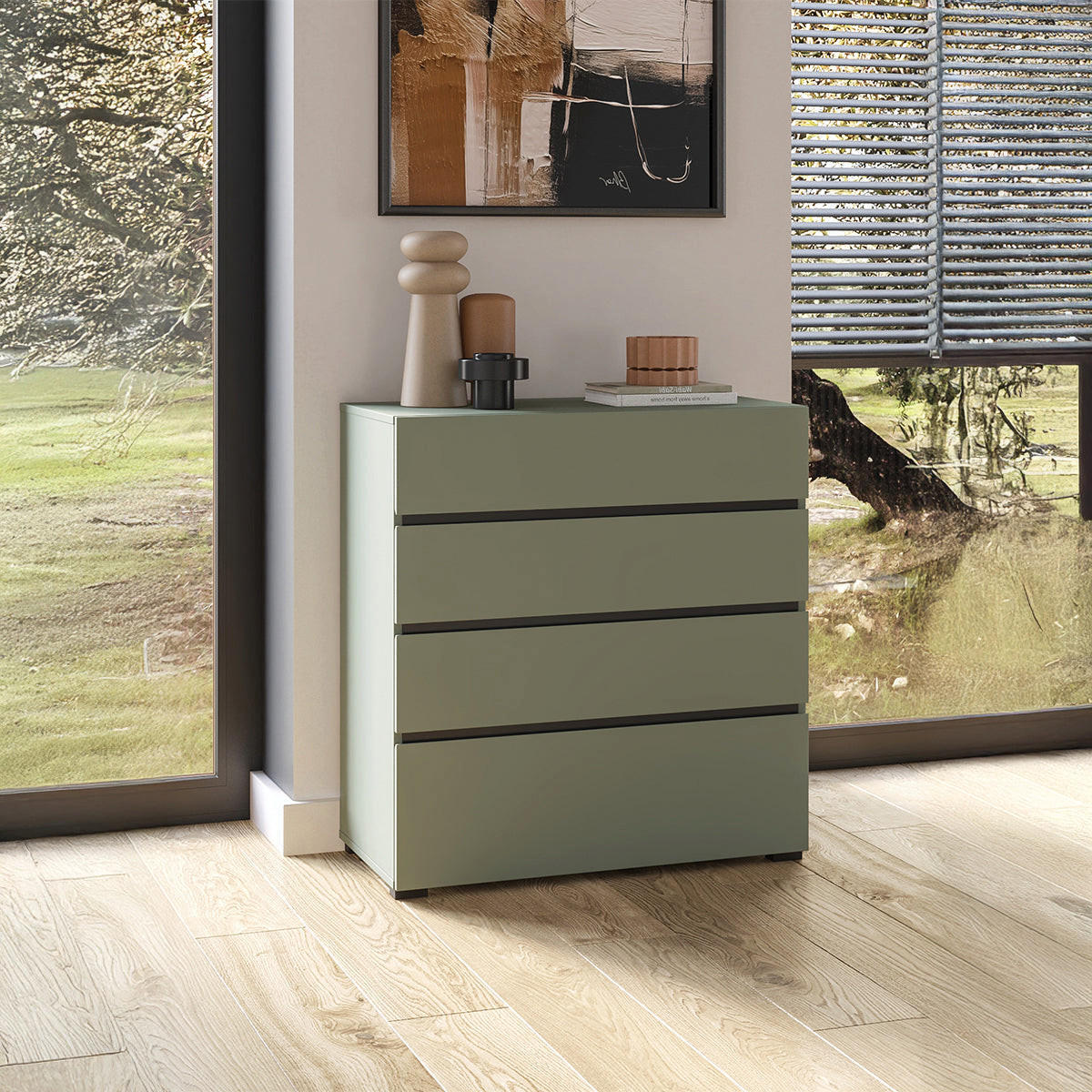 KOMMODE Lilia Grün - Grün, Holzwerkstoff (80/85.1/40cm) - Petits-meubles
