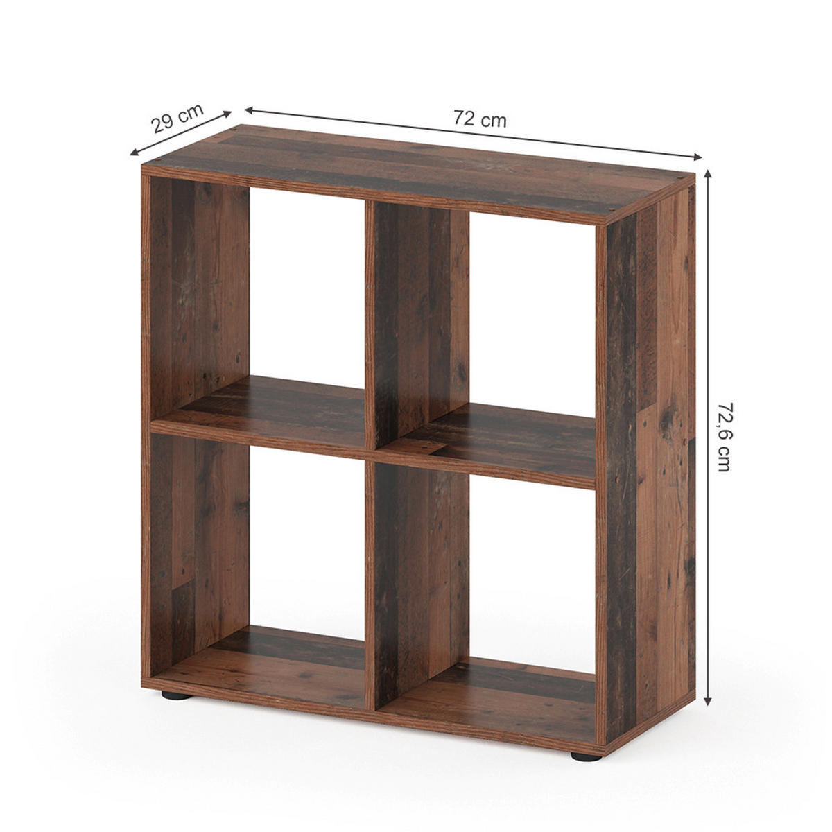 RAUMTEILER Tetra Antikholz 72.6 x 72 cm - Eichefarben, Holzwerkstoff (72.6/72/29cm) - Vicco