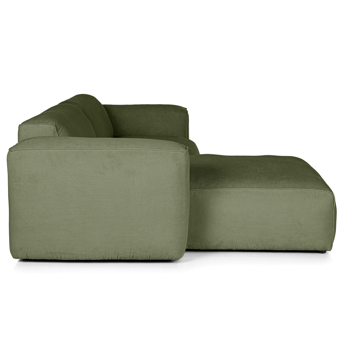 1,5-SITZER ECKSOFA mit Longchair - Dunkelgrün/Schwarz, Kunststoff/Textil (260/173cm) - home24